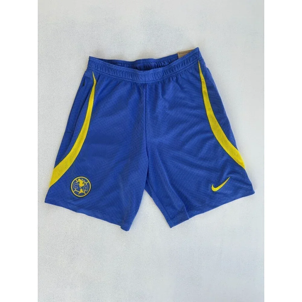 Nike Strike 23 Club America Blue & Yellow Soccer Shorts Slim Fit S